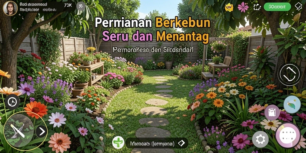 Tampilan gameplay seru dari 73K yang menampilkan lahan pertanian.