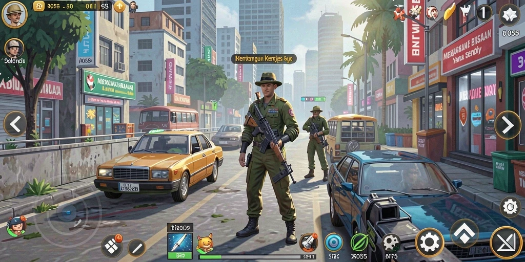 Screenshot utama 8055 menampilkan gameplay Tycoon yang menarik.