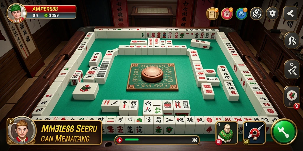 Tangkapan layar utama AMPER88 menampilkan gameplay seru Mahjong.