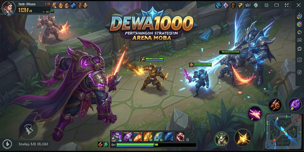 Screenshot gameplay DEWA1000 yang menunjukkan pertarungan seru antar pemain.