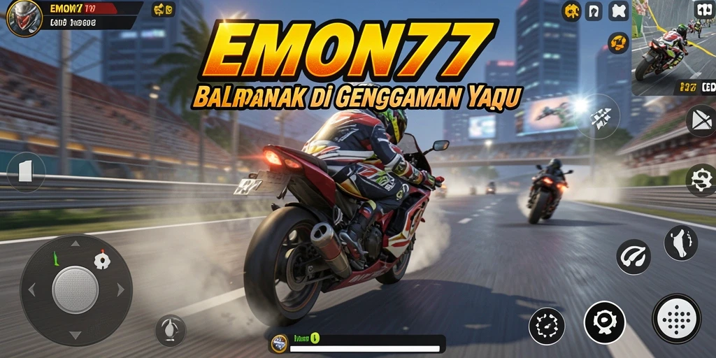 Gameplay balapan motor yang mendebarkan dan menantang.