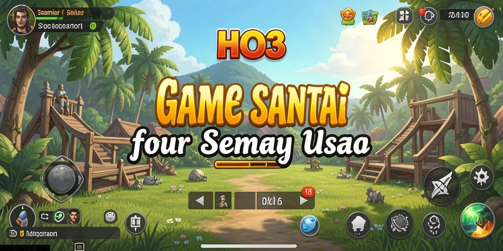 Screenshot menunjukkan gameplay yang ceria dan penuh warna di HO3.