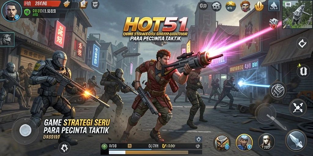 Tangkapan layar gameplay HOT51 menampilkan pertempuran strategis yang mendebarkan.