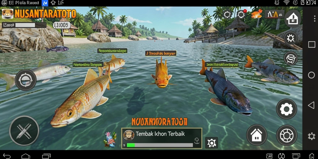 Screenshot gameplay NUSANTARATOTO menampilkan aksi seru Tembak Ikan.