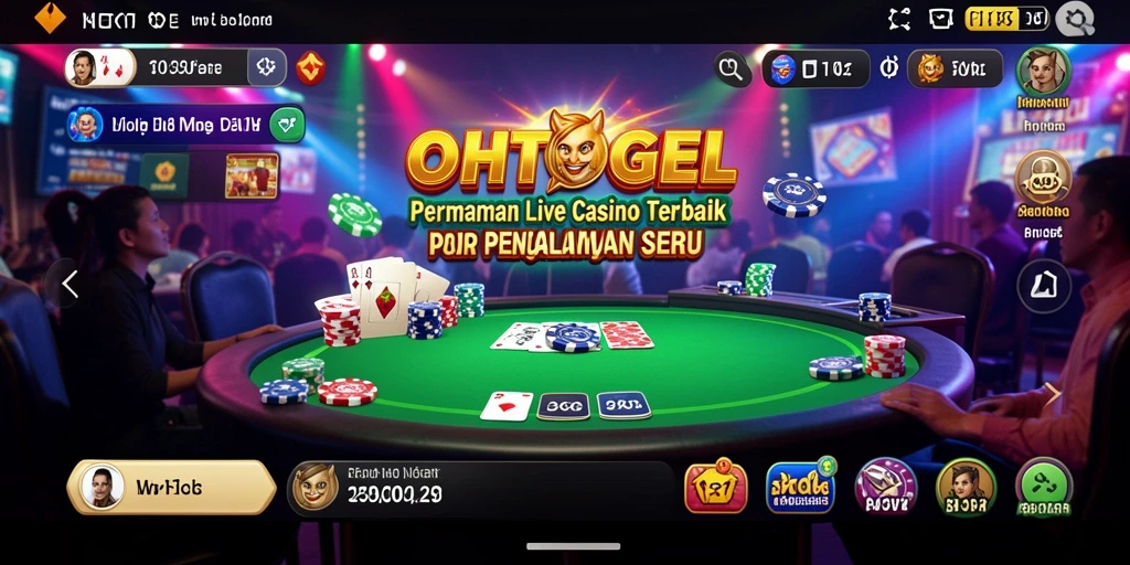 Tampilan gameplay Live Casino OHTOGEL dengan dealer profesional dan suasana menarik.