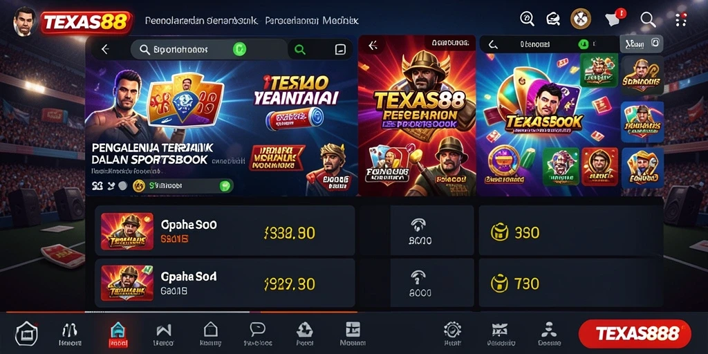 Tampilan gameplay TEXAS88 yang menarik dan interaktif di Sportsbook.