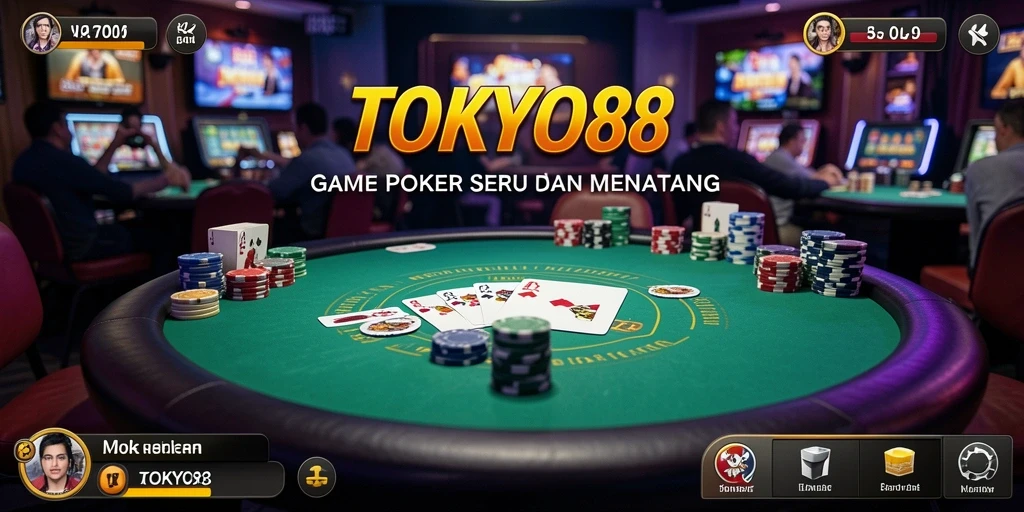 Screenshot gameplay TOKYO88 menampilkan pemain yang serius dalam permainan poker.